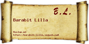 Barabit Lilla névjegykártya
